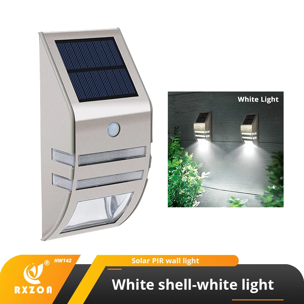 LED Solar Wall Light with Motion Sensor Light Stainless Steel Fence Light IP65 Waterproof Step Light Garden Lighting solar lights outdoor Solar Lamps