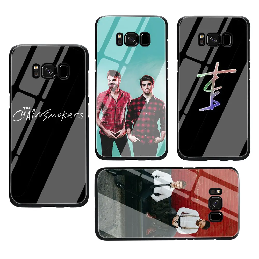 EWAU Chainsmokers закаленное Стекло Телефон чехол для Galaxy S7 edge S8 9 10 Plus, Note 8, 9, 10, A10 20 30 40 50 60 70