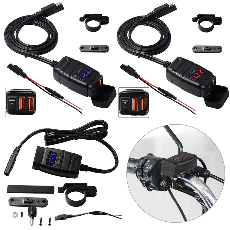 Motorcycle QC3.0 USB Charger Waterproof Dual Moto QC 3.0 Fast Charging 12V For Motocicleta Phone Mobile | Автомобили и мотоциклы