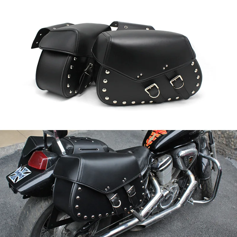 

1 Pair Motorcycle Rear Saddlebags PU Leather Waterproof Saddle Bags Universal for YAMAHA HONDA BMW Harley Benelli Luggage Boxes