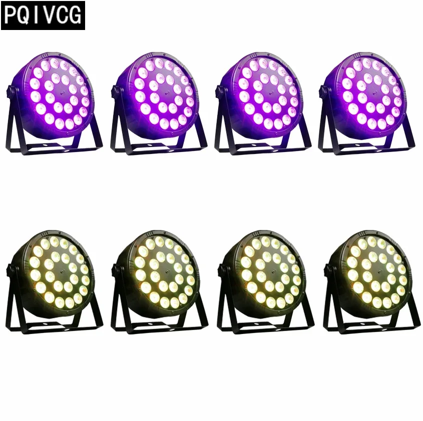 8 шт./лот 24x12 Вт rgbw 4в1 led par Светильник+ f светильник чехол dmx512 пластиковый par Светильник профессиональный сценический dj светильник - Цвет: 8 pieces par light