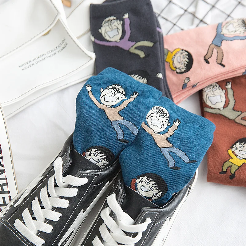 

Women's Socks Cartoon Series Middle Tube Japanese College Style Personality Tide Socks Autumn and Winter Cotton Socks Wholesale