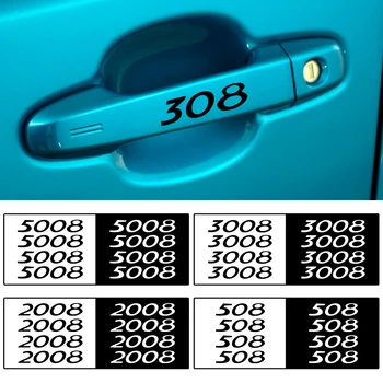 

4pcs Vinyl Car Mirrors Wiper Stickers Door Handle Decals for Peugeot 206 207 208 306 307 308 508 106 107 108 2008 3008 5008