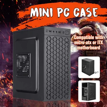 

2020 New Mini Black PC Case USB2.0 Chassis Support 3.5HHD 2.5SSDS CPU Radiator Compatible with Micro/ ITX Motherboard
