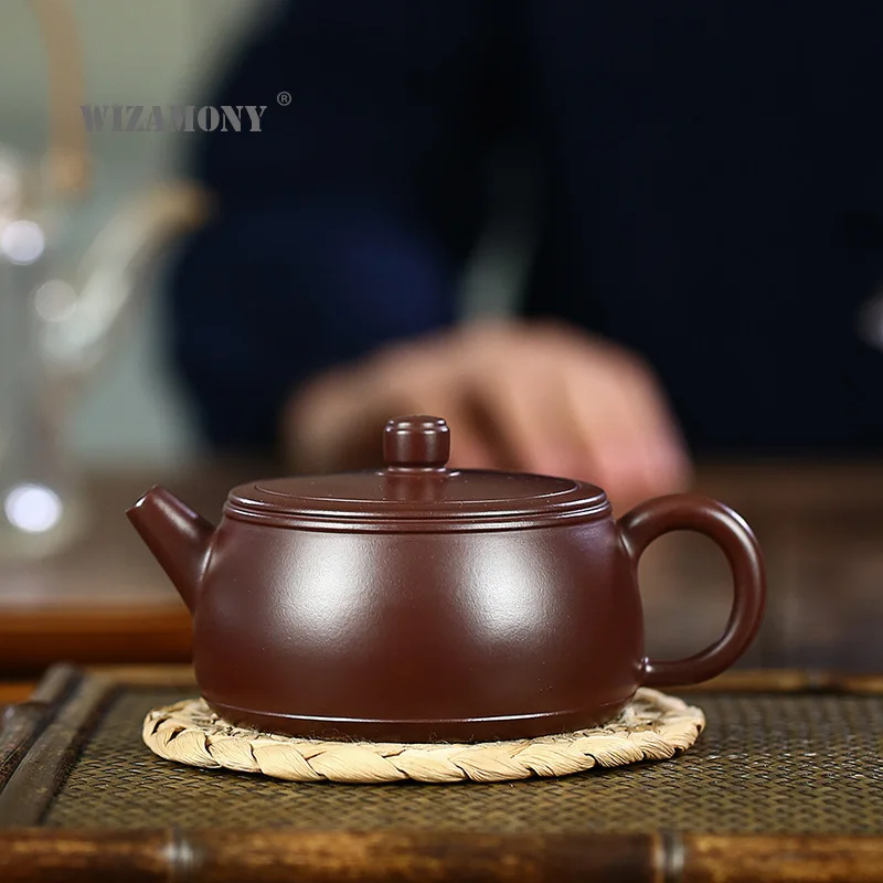 Глиняный Чайник WIZAMONY Yixing мастера ручной работы сырая руда фиолетовая и красная