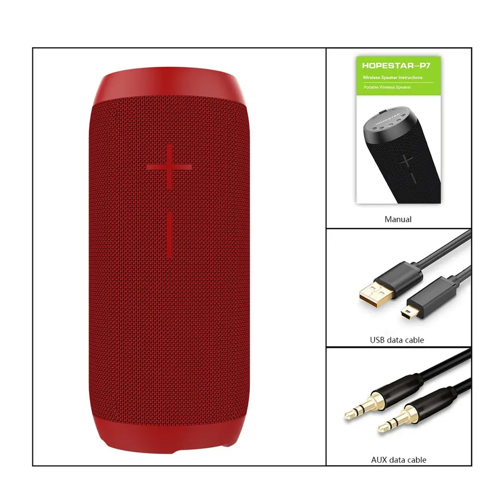 HOPESTAR P7 может форма Bluetooth динамик TF карта музыкальный плеер водонепроницаемый внешний аккумулятор поддержка 1+ 1 беспроводной последовательный функция