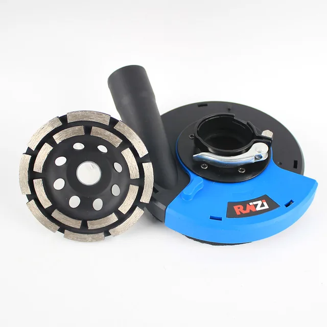 Raizi 4.5/5/7 Inch Angle Grinder Dust Shroud Cover Tool Kit With Grinding Disc Diamond Cup Wheel For Concrete 4.5 inch 115mm