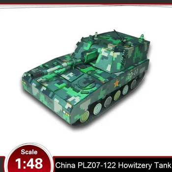 

China PLZ07-122 Howitzery Tank 3d Paper Model Hand-made 1:48 Military Land-based Combat Vehicle Tank Toy for Children Adult 2019