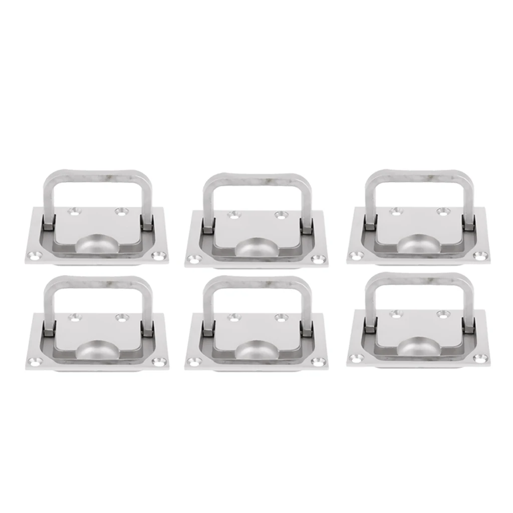 6pcs Boat Yacht Locking Stainless Steel Flush Pull Slam Latch Hatch Lift