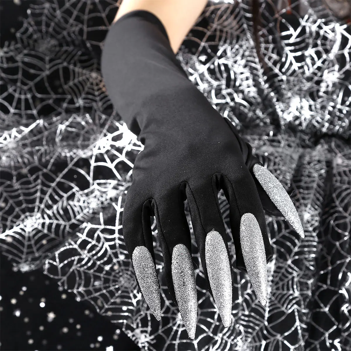 Unisex Adults Long Gloves Halloween Fingernails Gloves Long Nails