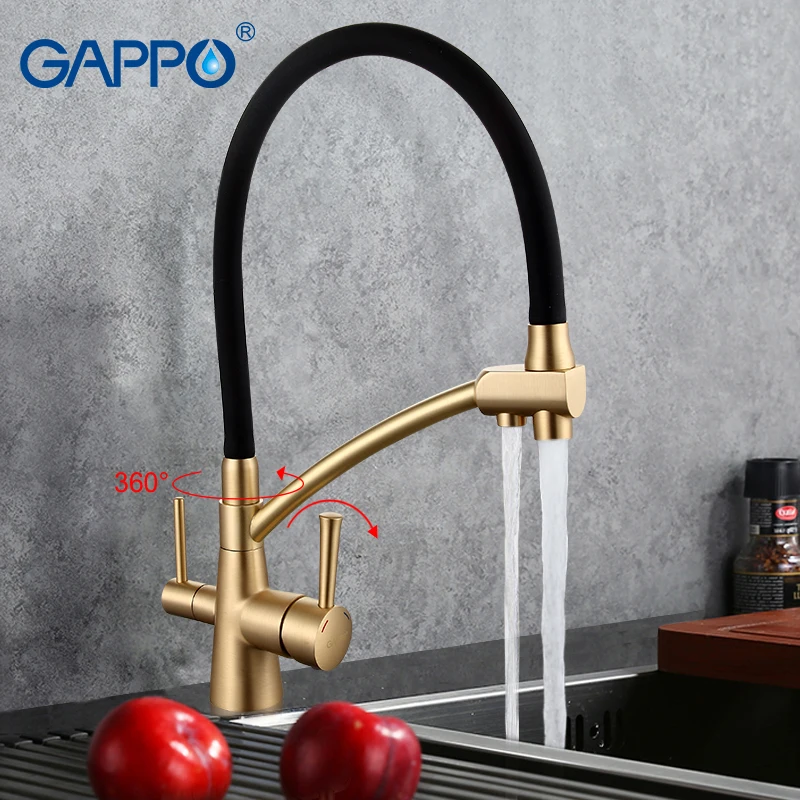  GAPPO Kitchen Faucets Dual Handle Rotatable Kitchen Faucet Pull Out Filter Tap Kitchen Drinking Wat - 4000089317276