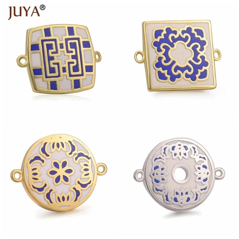 Juya Новые Подвески квадратной формы с цветной эмалью для изготовления ювелирных