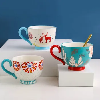 

Hand Painted Ceramics Coffee Mug Nordic Couple Simple Creative Modern Coffee Cup Personalised Creative Esspresso Cups DA60MKB