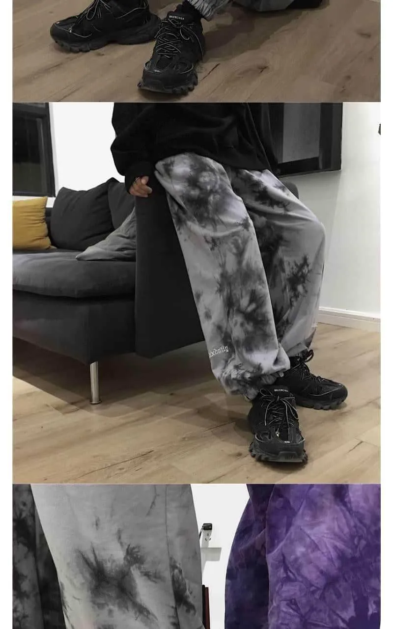 NiceMix свободные шаровары с эластичным поясом и вышивкой, контрастный рисунок, штаны для бега для женщин и мужчин, уличная одежда в Корейском стиле Харадзюку, стиле панк, в стиле хип-хоп