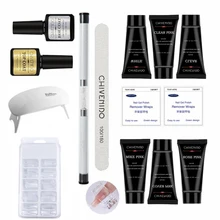 Набор для дизайна ногтей, Гель-лак для ногтей, верхнее покрытие, Базовое покрытие, УФ светодиодная фототерапия, машинка для ногтей, поддельные ногти, маникюрный набор