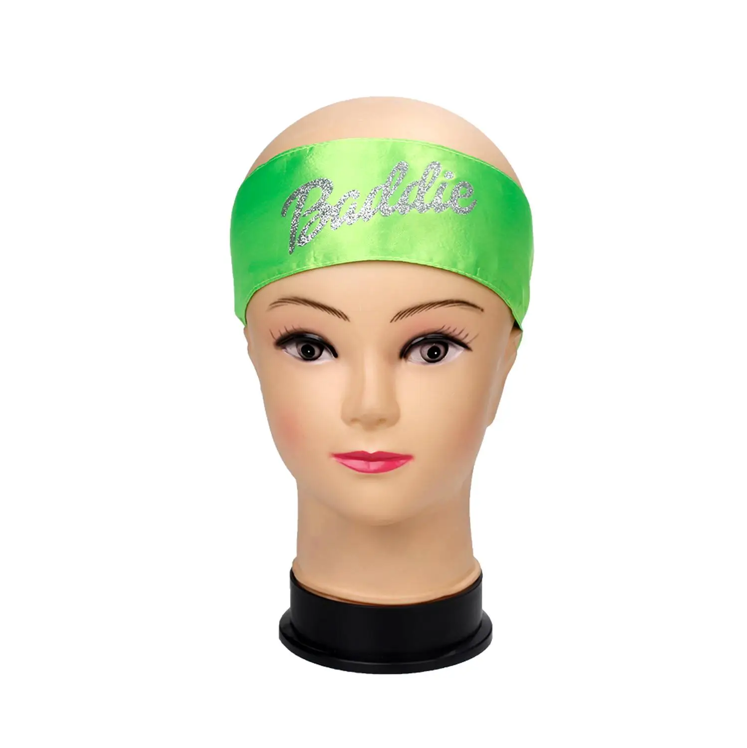 

6x110cm Customized Gold/Silver Glitter Logo Printing Satin Silk Head Scarf Multi Color Hair Tie Band Custom Hair Frontal Wraps