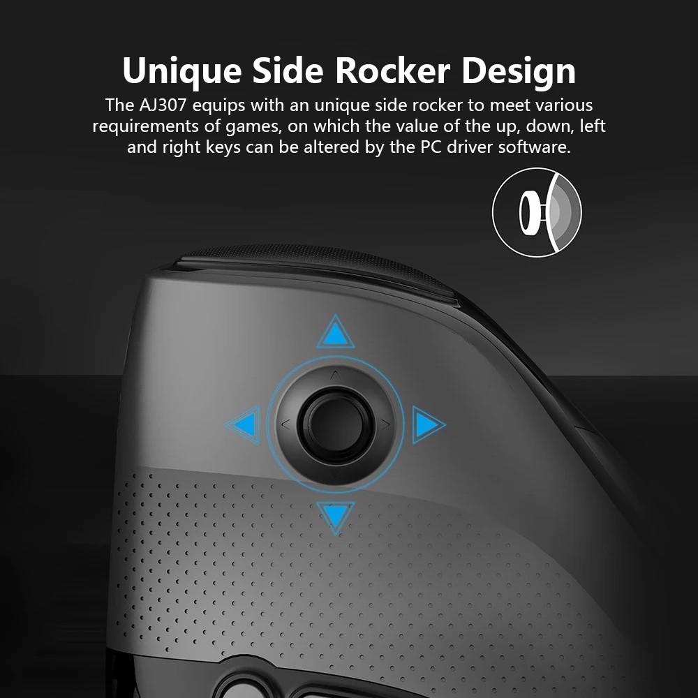 Ajazz AJ307 Vertical Gaming Mouse Ergonomic Wired Mice 4800DPI RGB Light Macro Recording for Windows 98/2000/ME/NT/XP/VISTA/7/8