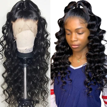 

Loose Wave Wig 360 Lace Frontal Wigs Human Hair 250 Density Remy Malaysian Hair Wig Pre Plucked Wigs 8-30 Inch Wig