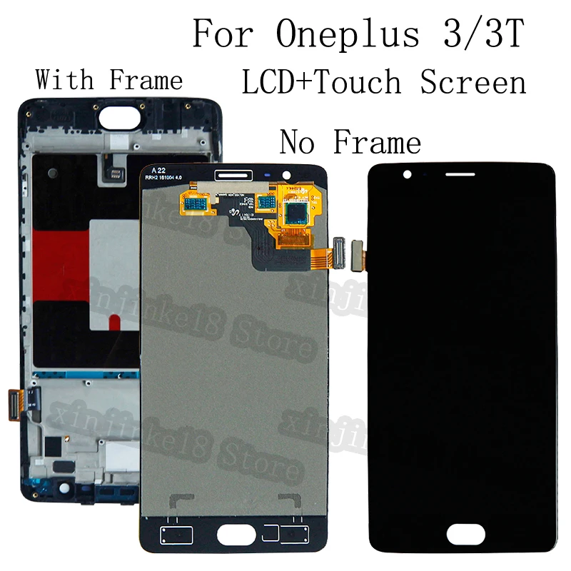 ЖК-дисплей 5 дюйма AMOLED для Oneplus 3 3T с сенсорным экраном и дигитайзером сменный