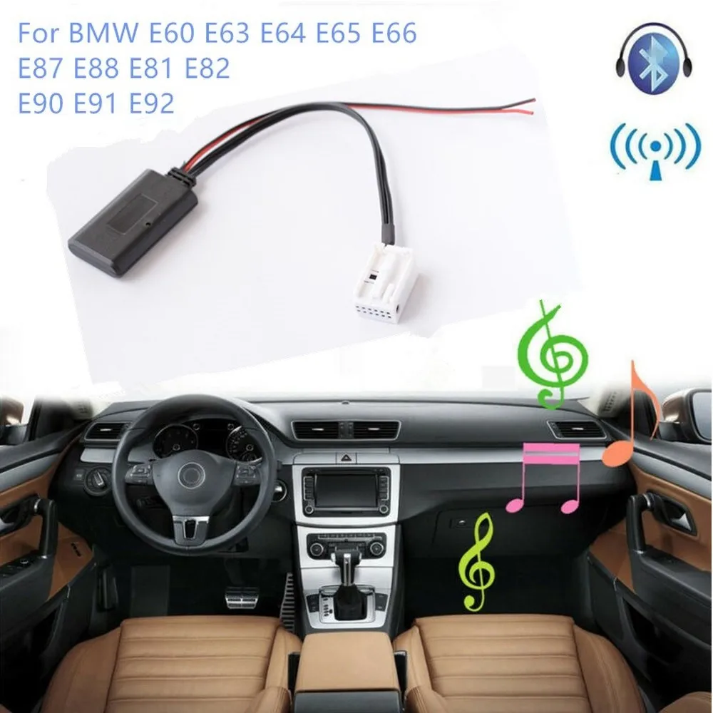 1 шт. автомобильный bluetooth приемник модуль разъём подачи внешнего сигнала AUX-адаптер 12-контактный для BMW E60 E63 E64 M6 E65 E66 E87 E88 E81 E82 E90 E91 E92 адаптер
