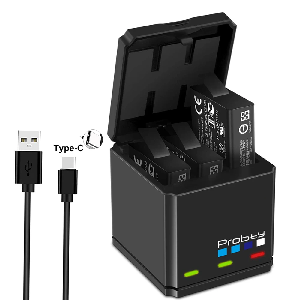 

For GoPro Hero 7 hero 6 hero 5 Black 1680mAh Battery + Triple Charger for Go Pro Hero7 6 hero5 Black camera battery