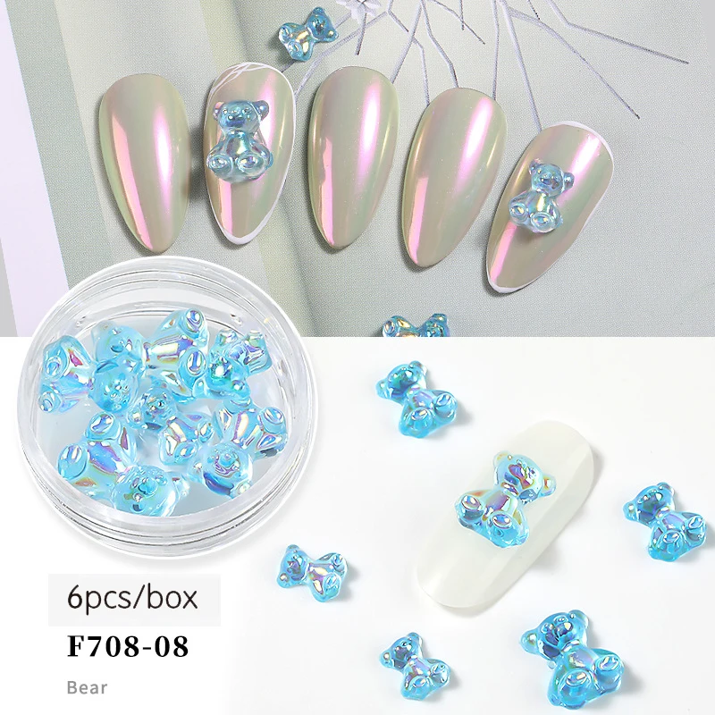 

Cartoon bear series for nails nail decoration manicure design 3D nails self-adhesive nails with aluminum foil sticky ornament