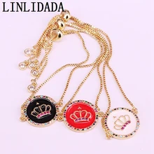 8 шт микс круглая эмалированная крепление в виде короны проложить Установка Радуга CZ ювелирный браслет с подвесками-чармами для женщин девочек