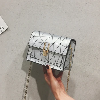 

2020 high quality women new small square bag Korean tide chain Messenger summer girl small crack printing wild shoulder bag