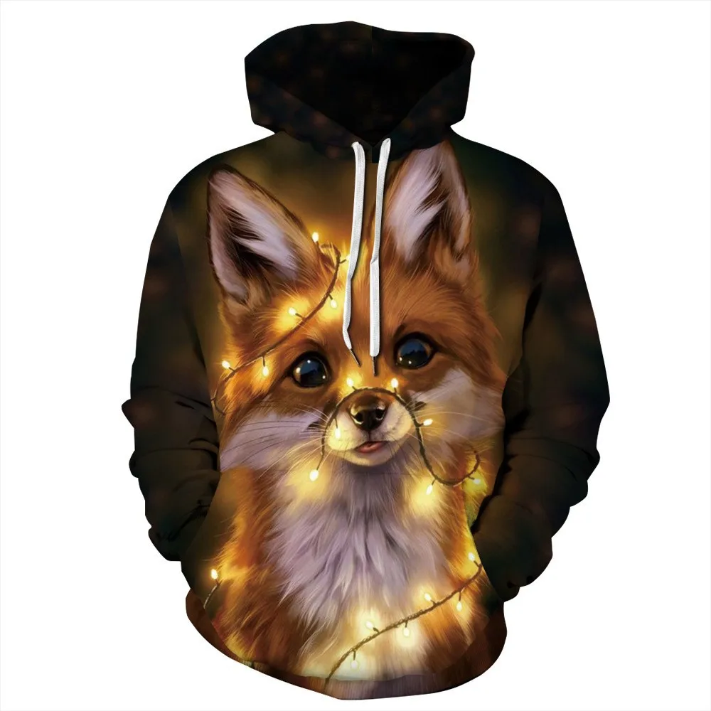 Primavera y otoño moda 3D lindo Gráfico de animales Sudadera con capucha Jersey sudadera Unisex Hip Hop Jersey manga larga