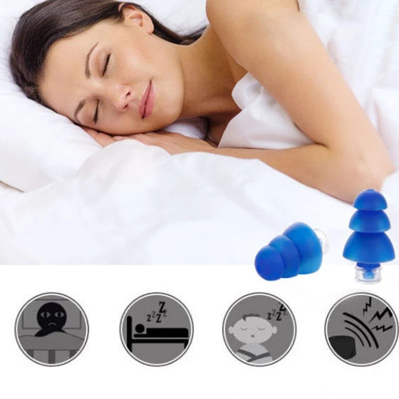 de tapones para los oídos de prevención de ruido, tapones para dormir silenciosos con funda silicona, de protección para los oídos de alta calidad y a estrenar, 1 Juego| | -