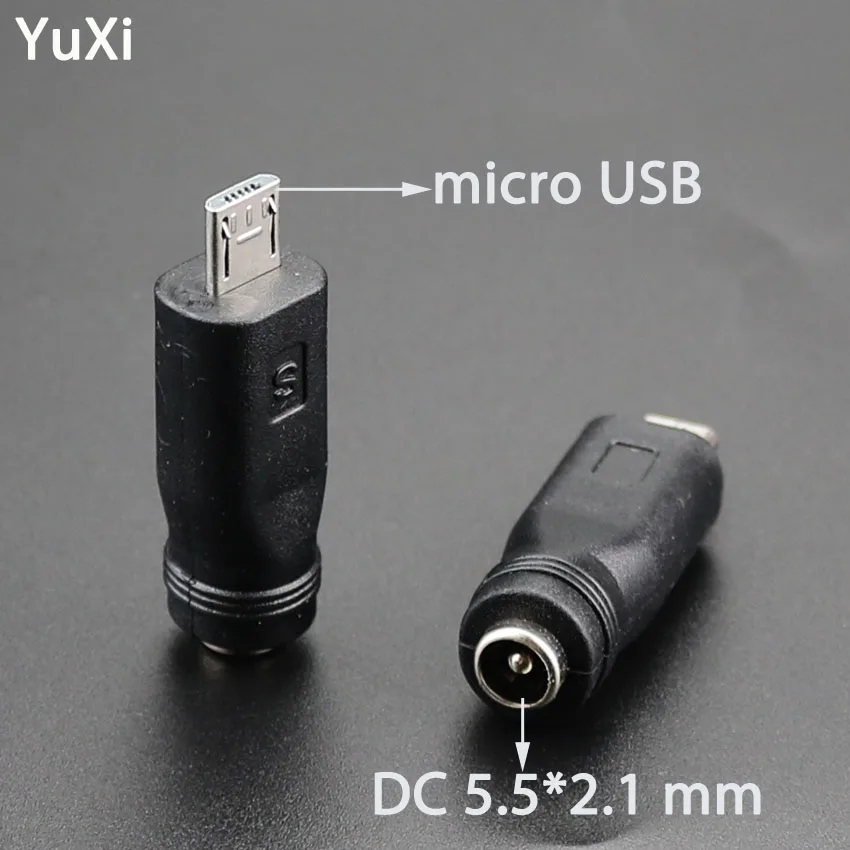 

YuXi DC 5.5*2.1mm Female to Micro USB Male Power Converter Jack Micro USB to DC 5.5*2.1mm Charger Adapter Connector