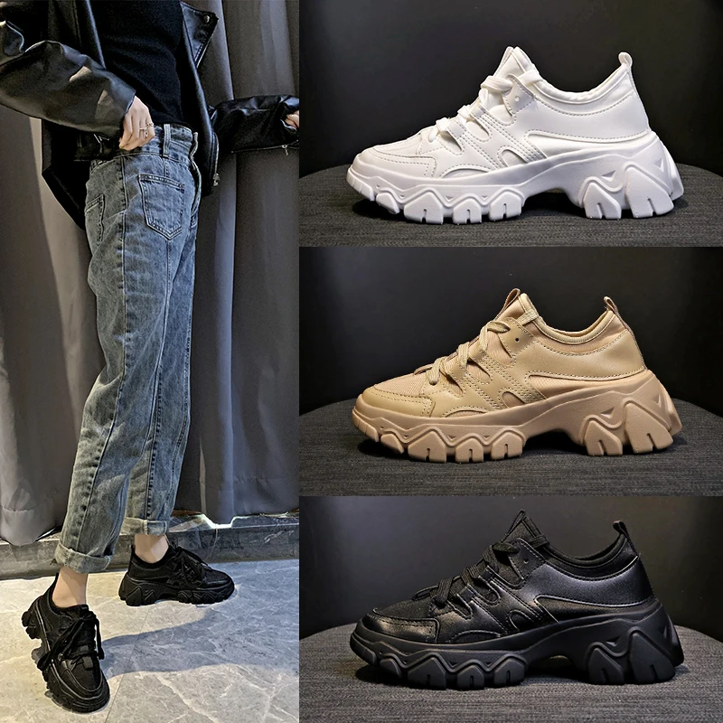 Rimocy/женские кроссовки на высоком каблуке; сезон осень-зима; обувь на массивной платформе; Mujer; коллекция года; модная женская Повседневная Вулканизированная обувь на шнуровке