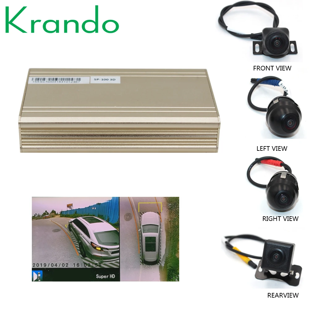 Perfect car Krando 1080P 3D 360 camera Degree bird View System Panoramic View All round Camera with DVR driving Surround recoder 1