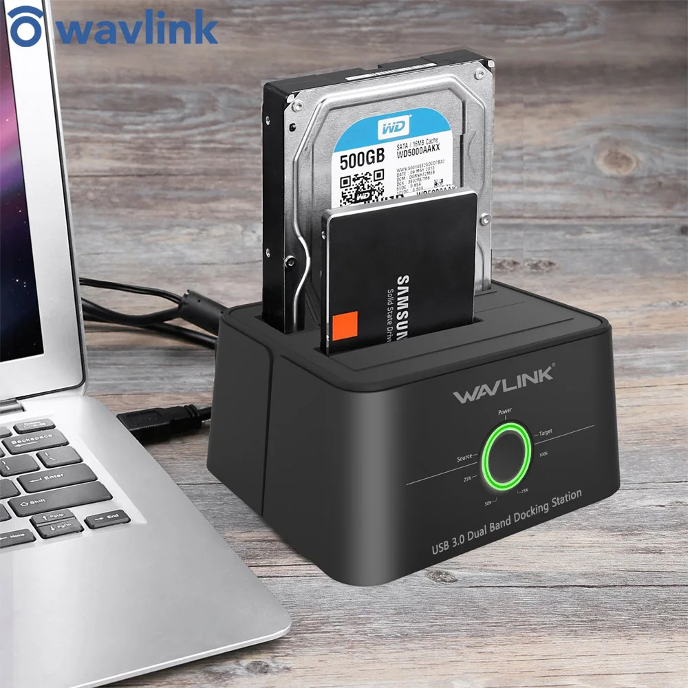 Wavlink Dual Bay SATA до USB3.0 внешняя док станция для жесткого диска 2 5/3 5 дюйма HDD/SSD офлайн
