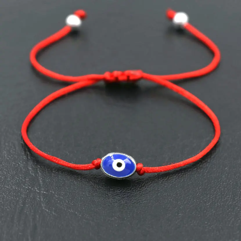 Модный турецкий синий Злой Глаз мужской браслет тонкая красная веревка нитка женские браслеты для пар влюбленных очаровательные подарочные украшения