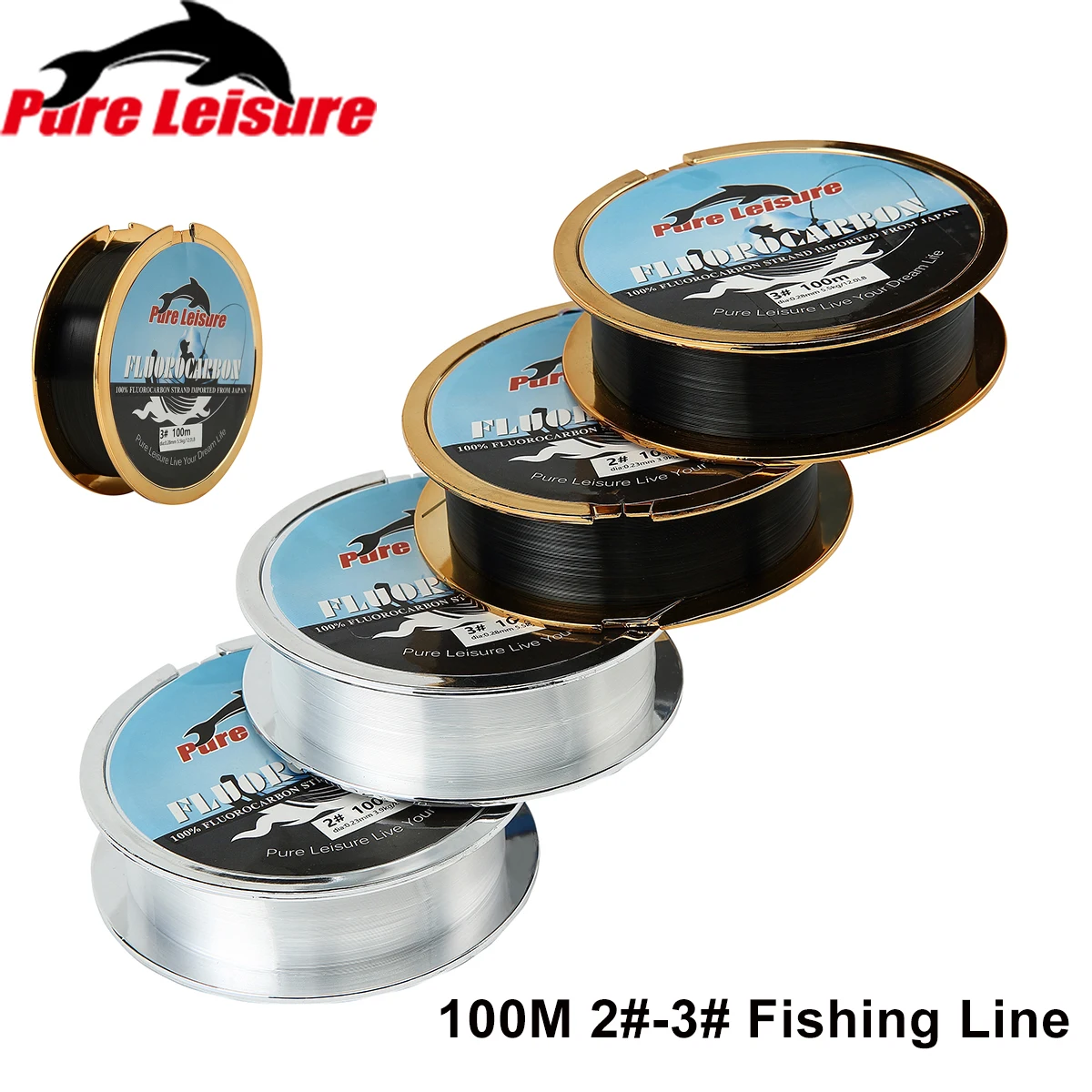 PureLeisure 1 set Fishing Leader 100m Fishing Line Fluorocarbon 100m