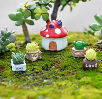 

Love letter Mini Artificial Fleshy Cactus Plant Micro Landscape Decorative Miniature Figurines DIY Potted Garden Home Decor #209