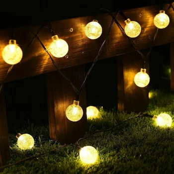 

30 Bulbs LED String Lights Outdoor Garden Solar Powered Waterproof Ball String Light Wedding Party Decor Fairy LED Lamp