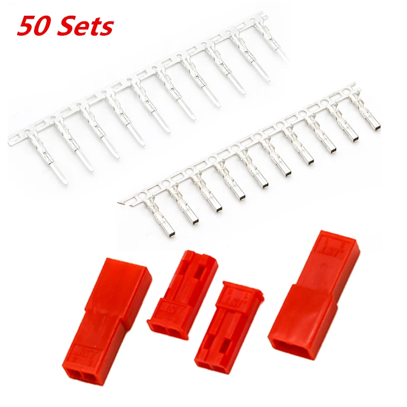 50Set 300pcs 2/10 пар 100/150 мм 2-контактный разъем JST кабель мужской/женский разъемы для RC BEC батареи вертолет DIY FPV Дрон Квадрокоптер - Цвет: 50Set 300pcs