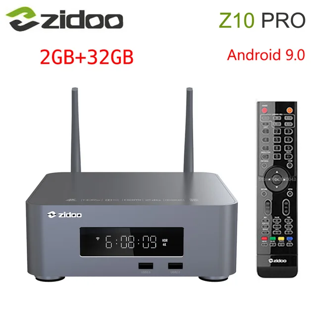 $349 Zidoo Z10 PRO Smart TV Box Android9.0 2.4G 5G Dual WiFi 2GB RAM 32GB ROM BT 1000M Set Top Box 12Bit Dolby 4K HD Media Player