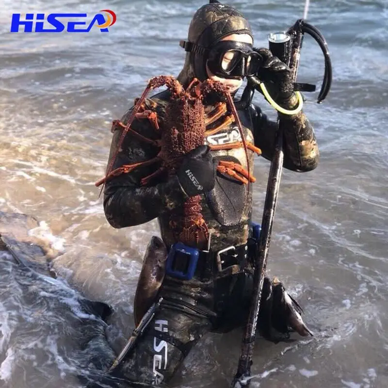 Hisea 3,5 мм Мужской Камуфляжный костюм для дайвинга YAMAMOTO SCR неопреновый костюм для подводной охоты теплый с капюшоном свободный Гладкий гидрокостюм для голени