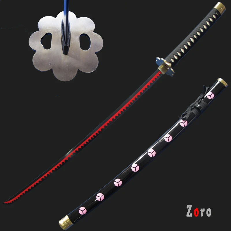 

Real Anime Swords katanas One Piece Cosplay ShusuiSandai Zoro Sword decoration Christmas Prop Red plating No sharp metal craft