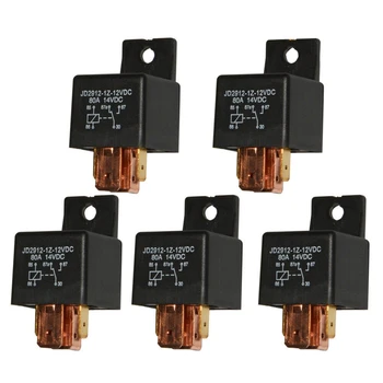 

5 Pcs 80A Car Relay 12V 5-PIN Changeover Relays SPDT Battery Power Switch Automobile Relay