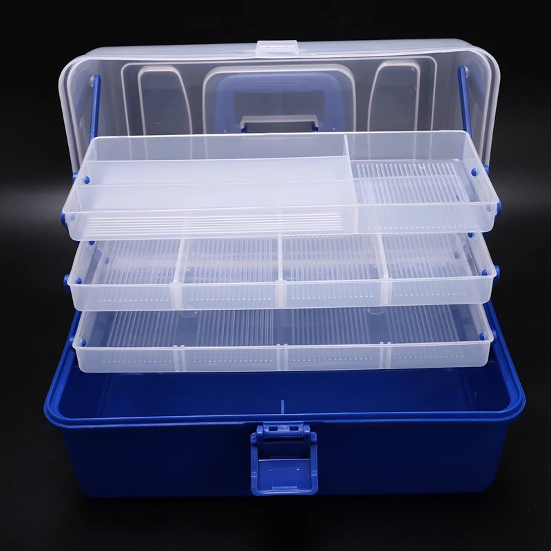 Multi Layer Fishing Tackle Box Fly Fishing Storage Case Waterproof Portable Fishing Gear Storage Box Adjustable Compartments