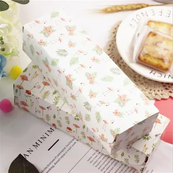 

Wedding candy cookie /chocolate Ins 80g flamingo yolk biscuit box Moon cake/ candy box 21.7x7x5cm 20pcs flower with grass print