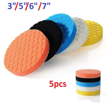 

5Pcs 3/5/6/7 Inch Car Polishing Pad Set Buffing Sponge Kit Waxing Car Paint Care Auto Polisher Repair Use