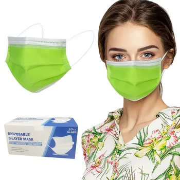

50PCS Disposable Protective Masks Earloop Air Purifying Face Mask Cover 3 Layer Mouth Filter Masks Adult Dustproof Mouth Mask