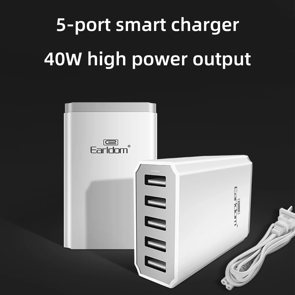 FDBRO 40W 5-Port USB Wall Charger Power Port 5 for iPhone For iPad Pro/Air Galaxy S9/S8/Edge/Plus Note 8/7 Nexus HTC | Мобильные
