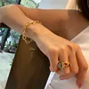 AOMU de Barroco Vintage Premium Gold-plateado anillos con estrás de cristal francés Irregular Metal geométrica anillos de oro para las mujeres ► Foto 2/6