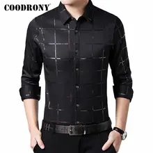 Бренд COODRONY, мужские рубашки с длинным рукавом, хлопковая рубашка для мужчин, осенние мужские рубашки, Повседневная облегающая уличная одежда, клетчатая рубашка Camisa Masculina 96065
